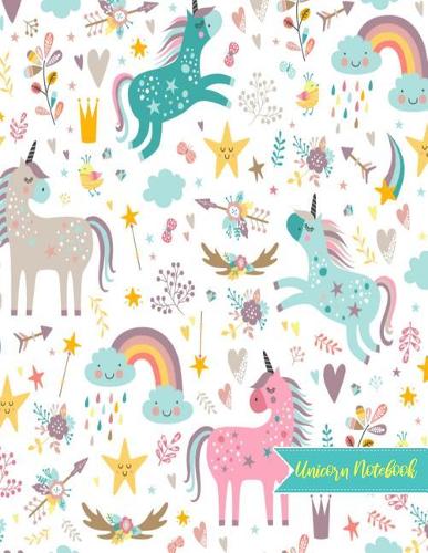 Unicorn Notebook: Cute Kawaii Journal and Diary Large 8.5 x 11 Matte Cover with Blank Lined Ruled White Paper Interior - Perfect for School, Gifts for Kids (Girls and