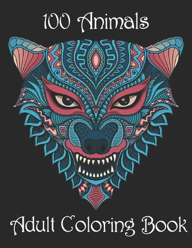 100 Animals Adult Coloring Book