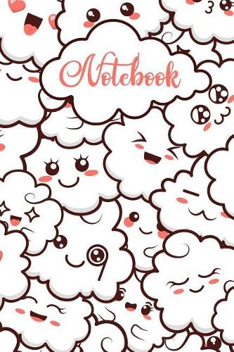Notebook: Liniertes Notizbuch mit süßen kawaii Wolken, 120 Seiten, Notebook, Bullet Journal, Planer, Tagebuch