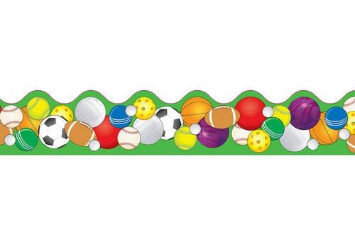 Sports Balls Scalloped Bulletin Board Borders