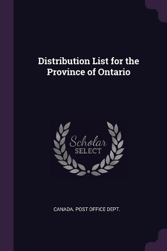 Distribution List for the Province of Ontario