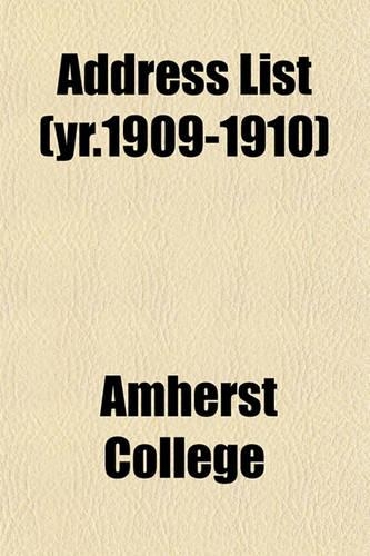 Address List (Yr.1909-1910): (English)