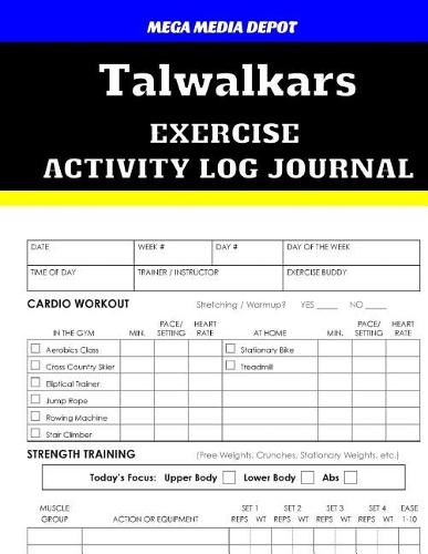 Talwalkars Exercise Activity Log Journal
