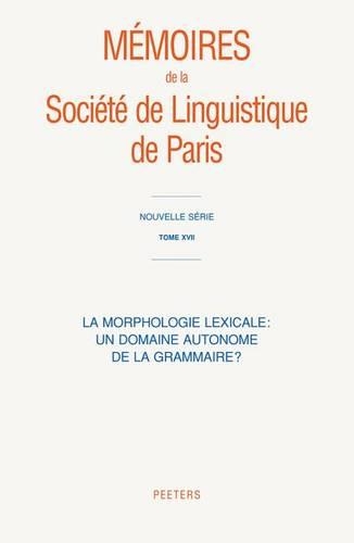 La morphologie lexicale