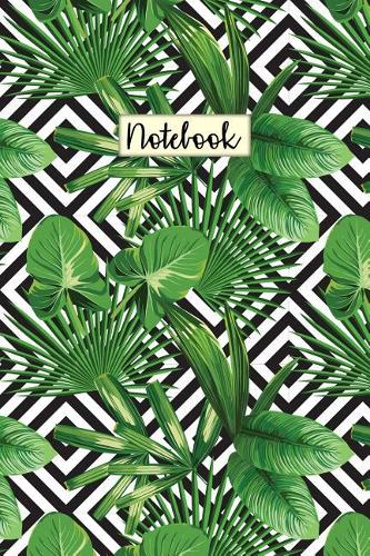 Notebook: Monochrome Tropical Pattern Quad Ruled 5 X 5 (.20