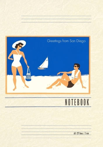 Vintage Lined Notebook Greetings from San Diego, California