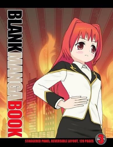 Blank Manga Book 3: Staggered Panel, Reversible Layout, 128 Pages(English)
