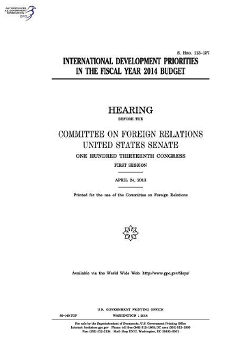 International Development Priorities in the Fiscal Year 2014 Budget