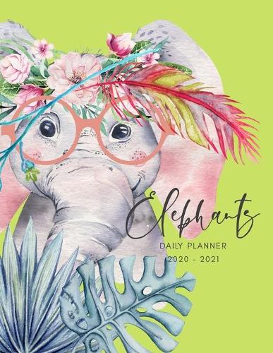 2020 2021 15 Months Elephant Watercolor Daily Planner