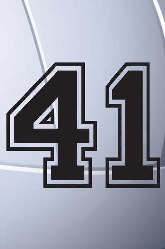41 Journal: A Volleyball Jersey Number #41 Forty One Notebook For Writing And Notes: Great Personalized Gift For All Players, Coaches, And Fans (Black White Gre