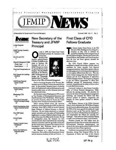 Jfmip News: A Newsletter for Government Financial Managers, Summer 1999, Vol., 11 No. 2