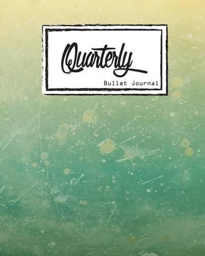 Bullet Journal: Dot Grid, Quarterly Guided, Green Grunge Texture, Green Water Color, Notebook, 8 X 10, 90 Page: Memo Small Journal Notebook Diary for Adults and Kid
