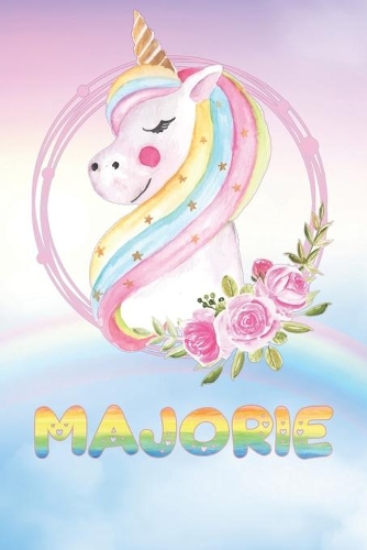 Majorie: Majorie's Unicorn Personal Custom Named Diary Planner Calendar Notebook Journal 6x9 Personalized Customized Gift For Someone Who's Surname is Majori