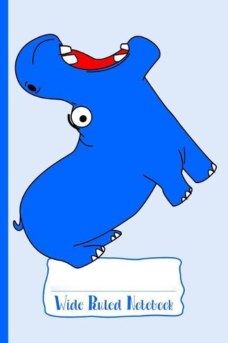 Blue Hungry Hippo Wide Ruled Notebook