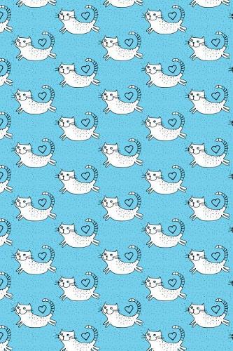 Journal Notebook For Cat Lovers Flying Cats Pattern 1
