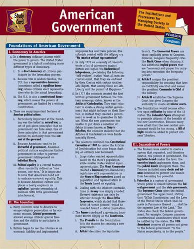 Study Card for American Government: (English)