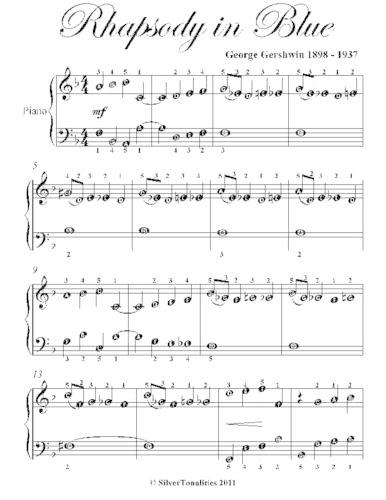 Rhapsody in Blue Easiest Piano Sheet Music
