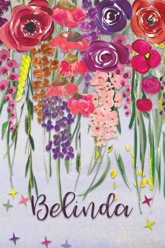Belinda: Personalized Lined Journal - Colorful Floral Waterfall (Customized Name Gifts)