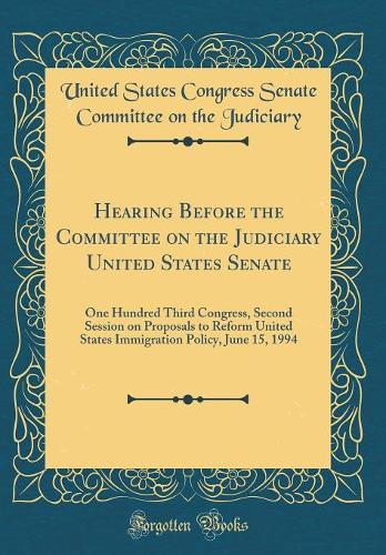 Hearing Before the Committee on the Judiciary United States Senate