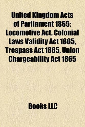 United Kingdom Acts of Parliament 1865