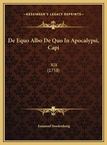 De Equo Albo De Quo In Apocalypsi, Capi