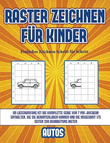 Einfaches Zeichnen Schritt für Schritt (Raster zeichnen für Kinder - Autos)