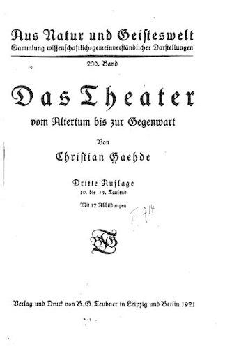 Das Theater Vom Altertum Bis Zur Gegenwart