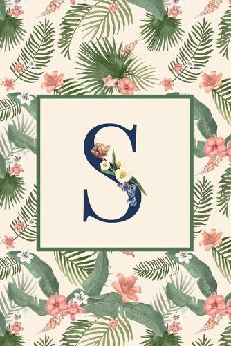 S: Stylish Floral Monogram Initial S Notebook Blank Lined Paper Journal Gift for Women & Girls