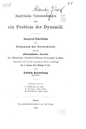 Analytische Untersuchungen Über Ein Problem Der Dynamik