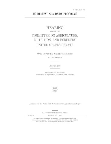 To review USDA dairy programs