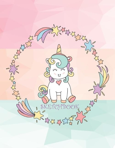 sketchbook: Unicorn on pastel cover (8.5 x 11) inches 110 pages, Blank Unlined Paper for Sketching, Drawing, Whiting, Journaling & Doodling(3 Unicorn on Pastel Sketchbook)