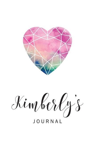 Kimberly's Journal: Personalized Blank Lined Paper Notebook, Custom Name Writing Journal with Watercolor Heart Diamond for Women and Teen Girls(24 Heart Diamond Journals)