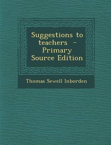 Suggestions to Teachers: (English)
