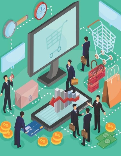 Business Background Blank Lined Notebook