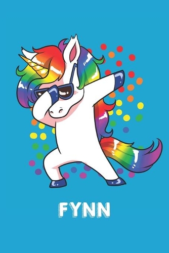 Fynn: Personalisiertes Design Notizbuch Einhorn 120 linierte Seiten - Perfekte Geschenkidee für die Schuhe oder Weihnachten mit Vornamen DIN A5 (himmelbla