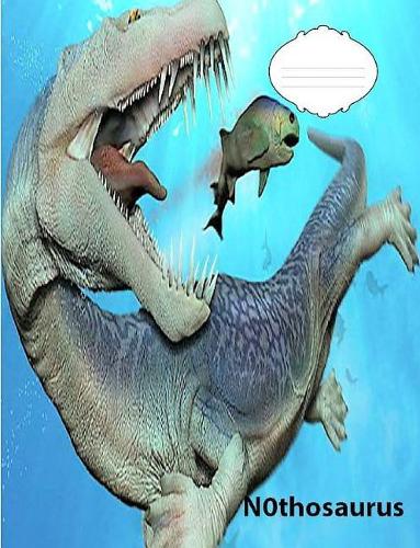 Nothosaurus Dinosaur wide ruled lined paper Composition Book