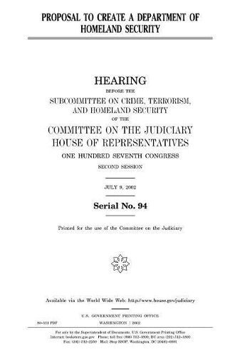 Proposal to Create a Department of Homeland Security