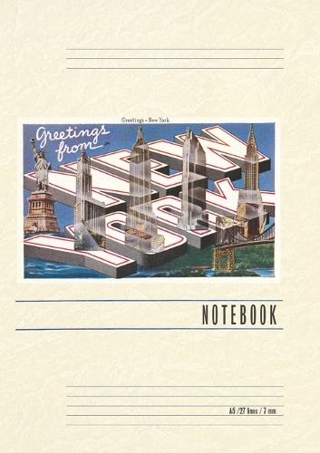Vintage Lined Notebook Greetings from New York City