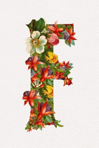 Floral Initials Dot Grid Journal - F