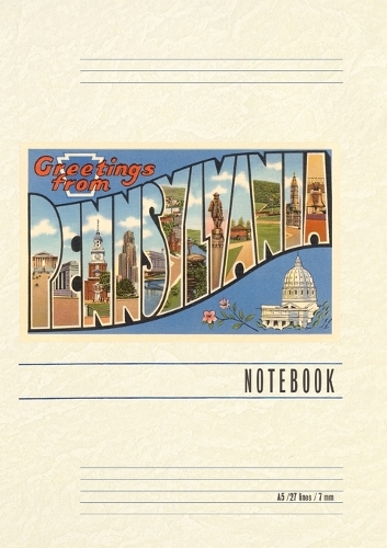 Vintage Lined Notebook Greetings from Pennsylvania