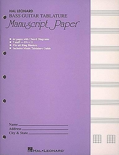 Bass Guitar Tablature Manuscript Paper