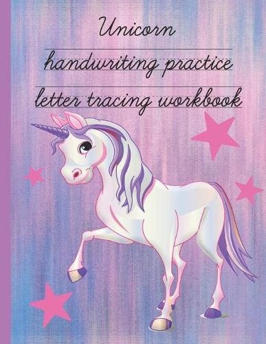 Unicorn handwriting practice letter tracing workbook