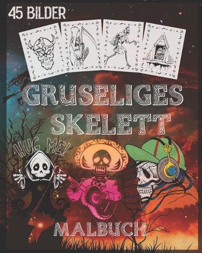 Gruseliges Skelett Malbuch