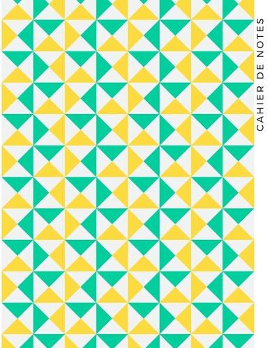 Cahier de notes: motif triangles verts et jaunes