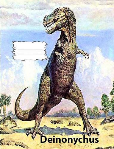 Deinonychus Dinosaur wide-rule-lined paper Composition Book