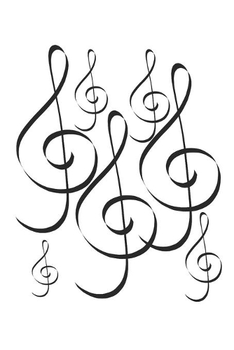 Musik Notenschlüssel - Notenbuch, Notenlinien, Notizbuch, Notizblock, 120 Seiten, Souvenir Geschenk Buch, auch als Dekoration geeignet zum Geburtstag oder Weihnachten