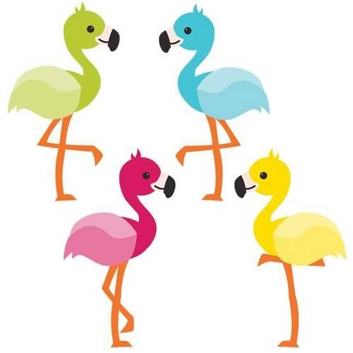 School Pop Flamingos Mini Cutouts