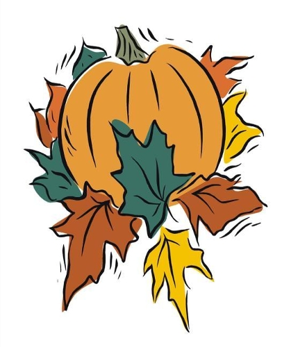 Pumpkin Fall Leaves School Composition Book 130 Pages