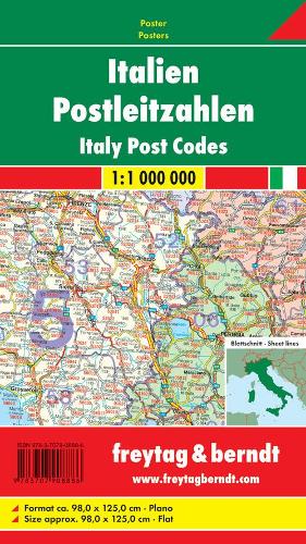 Italy postcode area wall map