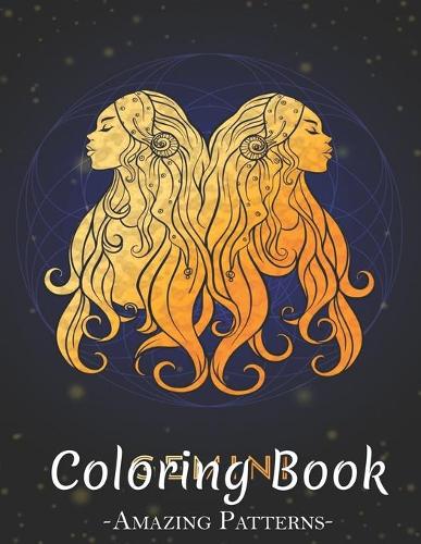 Coloring Book For Kids: Great Gift For Boys & Girls, Ages 4-12 With Unicorn, Cats, Dog, Halloween, Christmas, Skull, Easter, Flower, Animal Design ( Gemini-Zodiac-golden Co